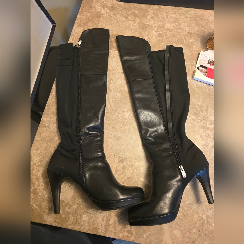 Adrienne Vittadini Black Over the Knee Boots - Picture 2 of 6